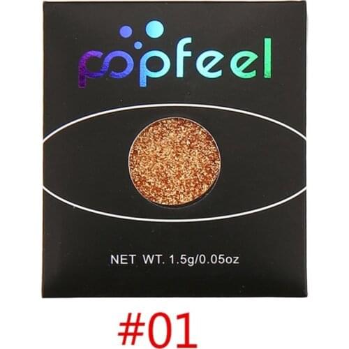 Popfeel 1pc Single Color Portable Eyeshadow Glitter Eye Shadow Powder Metallic Eyes Shadow Long Lasting Makeup Beauty Tool