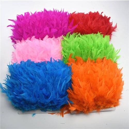 10Meters Fluffy Colorful Turkey Feathers Fringe Plume Decoration Feathers for Crafts Ribbon Feather Trim Wedding Feathers Plumas
