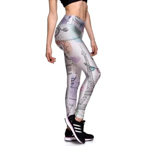 Qickitout 12% Spandex High Waist Dream Castle Sweet girlish style Digital Print Fitness Legging Women Slim Pants