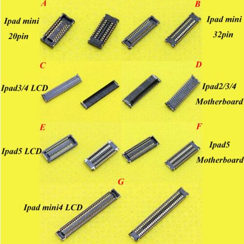 Cltgxdd LCD display screen Touch screen FPC connector for iPad mini 20pin 32pin mini4 for ipad 2 3 4 5 digitizer on motherboard