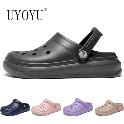 35~47 Couple Women Shoes Clog Hole Shoes Men Beach Light Sandals Home Slippers Outdoor Summer Wading Sneaker Leisure Shoes