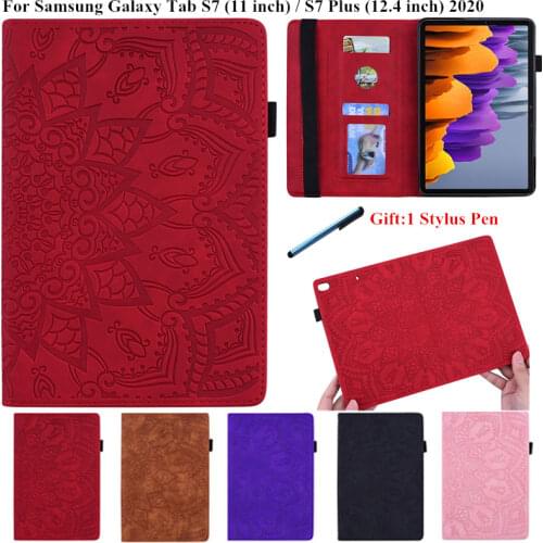 3D Flower Embossed for Samsung Galaxy Tab S7 Plus T870 T970 T975 Case Book Cover for Samsung Galaxy Tab S7 Plus Tablet 11 inch