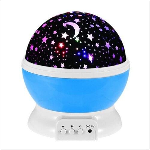 Romantic Led Night Lamp Rotating Starry Star Moon Sky Colorful Night Lighting Projector Lamp Kids Children Baby Sleeping Lights