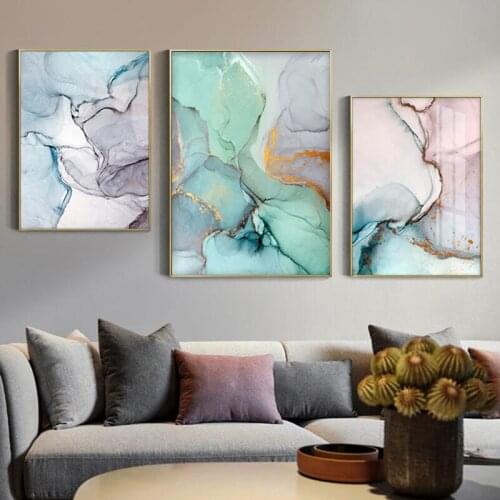 Modern Abstract Colorful Marble Wall Art Canvas Painting Nordic Posters and Prints Wall Pictures for Living Bedroom Decoration