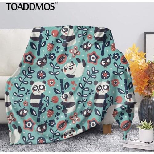 TOADDMOS Kawaii Panda Prints Comfort Soft Fleece Blanket for Kids Adults Sofa Nap Warm Blanket Bed Thin Quilt Home Bedding manta