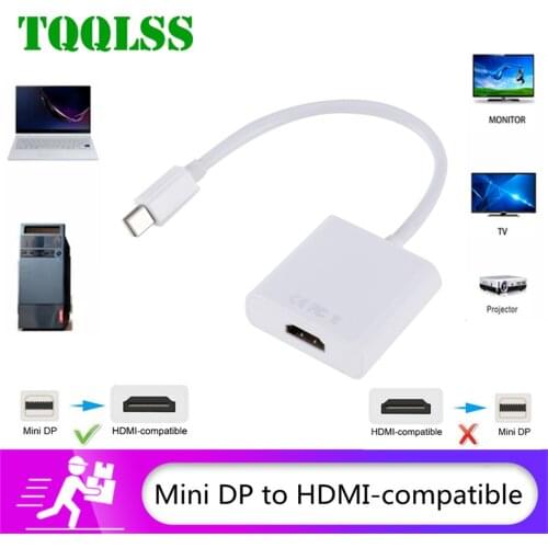 TQQLSS Mini DP to HDMI-compatible Cable 1080P TV Projector Display Port to HDMI-compatible Adapter Cable For Mac Macbook Pro Air
