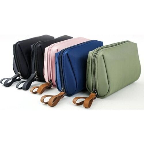 Waterproof Cosmetic Bag Makeup Bags Portable Travel Pure Color Multifunction Toiletries Organizer Zipper Style for Women 1Pcs