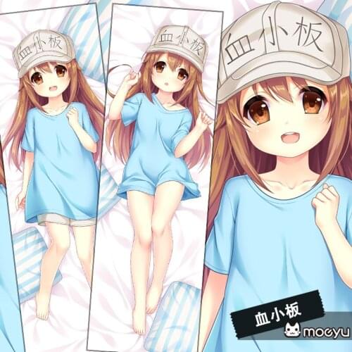 Japanese Anime Cells at Work! Platelet（Kesshōban）Hugging Body Pillow Case Dakimakura Cover 2WAY Fabric Pillowcase 35*55/160*50cm