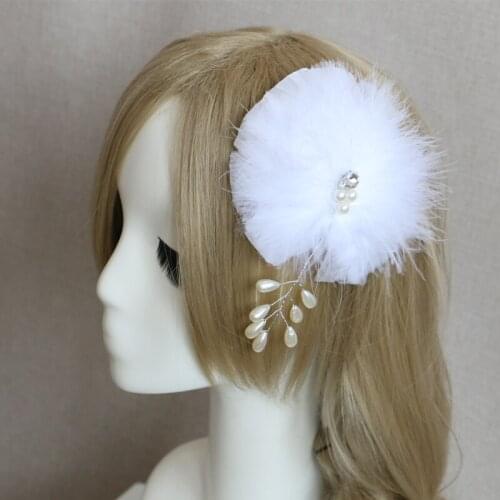Pearl Crystal Hair Pins For Women Metal Clips Luxh Wedding Hair Accessories Bridal Hairpin Bride Feather Hair Sticks Headpieces