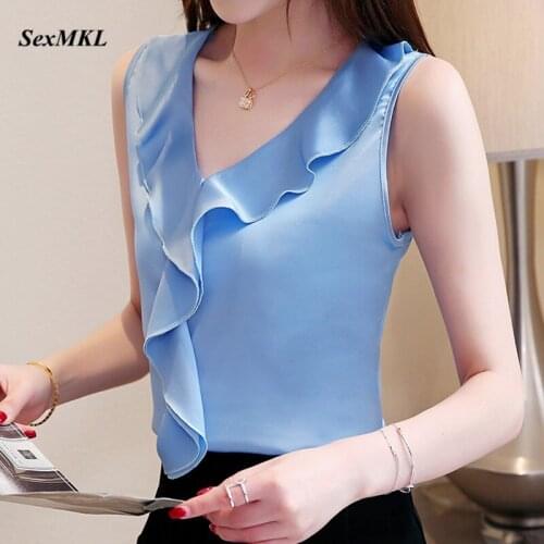 SEXMKL Plus Size Chiffon Summer Blouse Women 2020 V Neck Harajuku Casual Tops Shirt Sexy Blusas Femininas Red Camisas Mujer XXXL