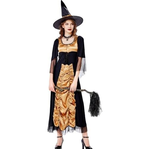Plus Size Sexy Witch Costume For Women Adult Scary Witch Vampire Cosplay Costume For Halloween Party Performance Cloth