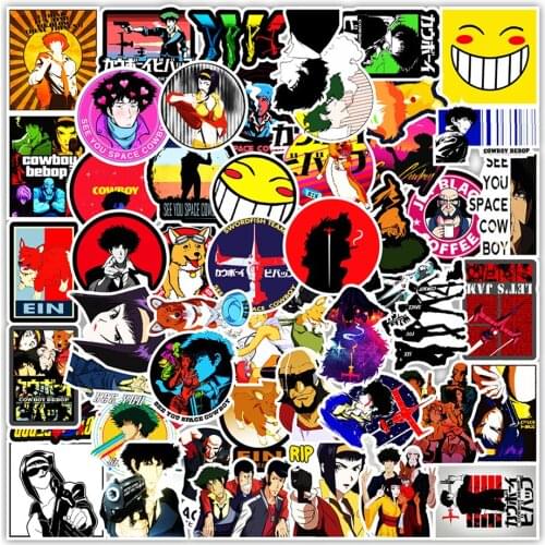 30/50PCS Mix Anime Cowboy Bebop PVC Graffiti Stickers Graffiti DIY Luggage Laptop Skateboard Phone Decal Sticker Toy