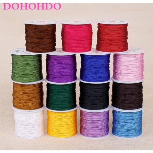 Jewelry Making Accessories For DIY Braided Bracelet 45M 0.8mm Nylon Cord Cotton Cord Chinese Knot Tassels Thread Beading String