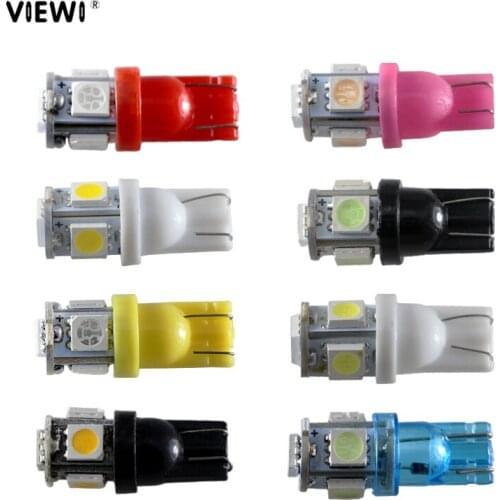 5pcs w5w 194 186 T10 led bulb light 12 volts car Interior Map Dome lamp 12v white red blue green pink Auto Wedge Parking Bulbs