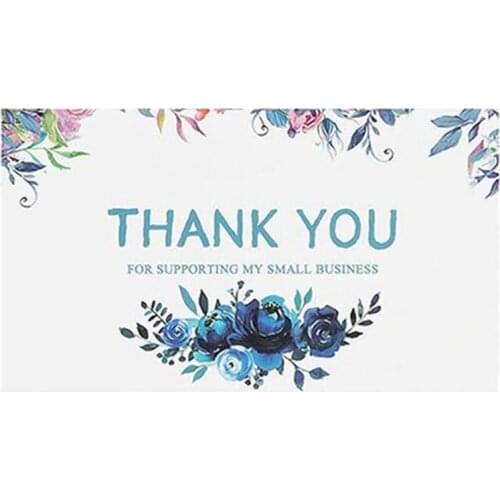 50pcs Thank You for Supporting My Small Business Card Flower Thanks Greeting Card Appreciation Cardstock for Shop