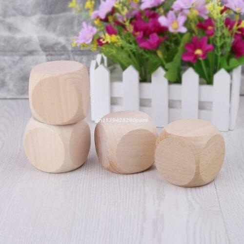 5cm 6 Sided Blank Wood Dice Party Family DIY Games Printing Engraving Kid Toys Dropship