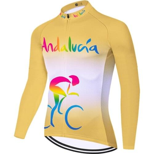 Andalucia Summer Spirng Retro Cycling Jersey Tenue Camisa Masculina Hombre Maillot Cyclisme Homme Equipamento De Ciclismo