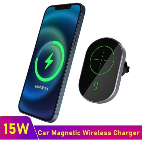 Tongdaytech 15W Car Magnetic Wireless Charger For Iphone 12 Mini Pro Max In Car Fast Charge Charger Air Vent Phone Holder Mount
