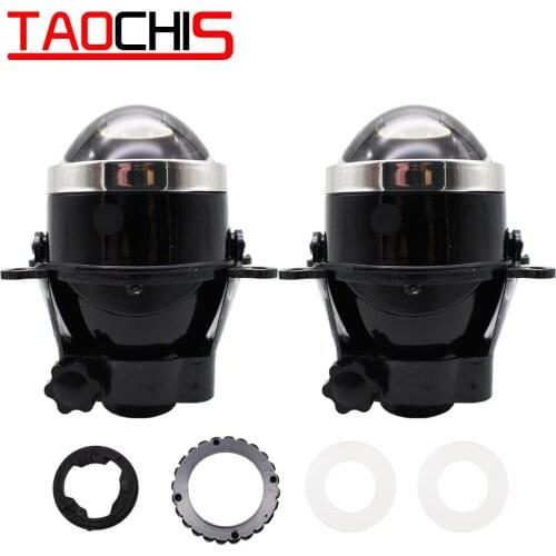 TAOCHIS Car Fog Light Aluminum 3.0 Inch Fog Lamp Bi-xenon Projector Lens for Ford Nissan Opel Renault Suzuki