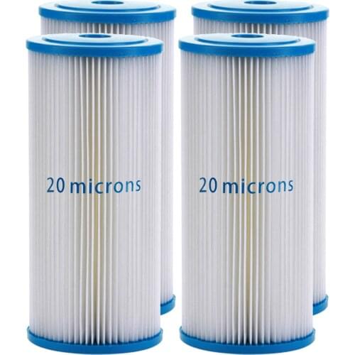 Big Blue 20µm Pleated Washable Sediment Water Filter Whole House 10"x4.5" (3+1FREE)