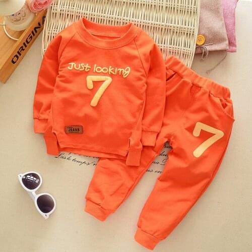 Childrens suit 2021 spring autumn round neck long-sleeved trousers 2pcs/set baby boys girls jogging Korean tracksuit