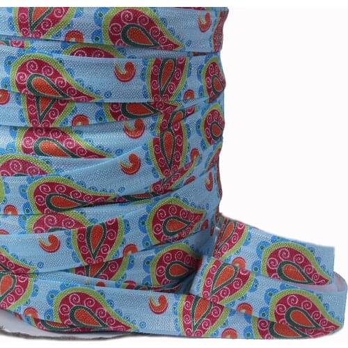 FLRA Elastic(100yards/lot) heat transfer flower print soft nylon fold over elastic