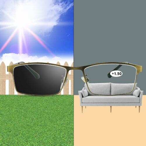 Photochromic Reading Glasses Chameleon Lens Blue Light Blocking Men Computer Glasses Sight Eyeglasses +1.0 1.5 2.0 2.5 3.0 3.5 4