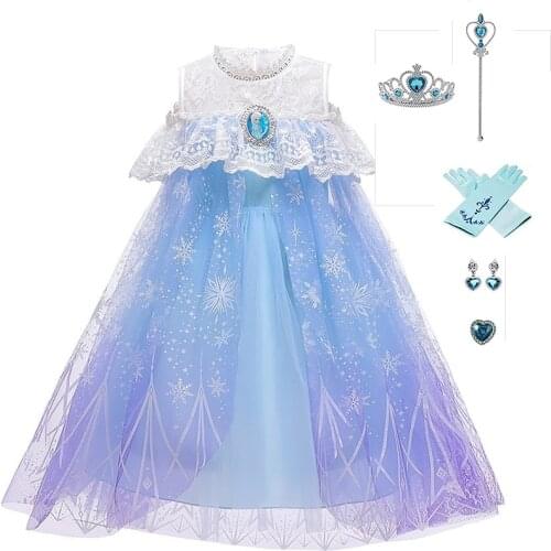 Hot Seller Princess Dresses for Girls 2021 Lace Bow Wedding Dress Children Costume Clothing Birthday Party Girls Piercing Skirts