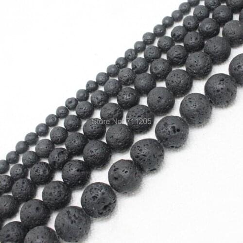 Rough Surface Black Volcanic Lave Stone 6,8,10,12,14mm Round Loose beads 15" , we provide mixed wholesale for all items