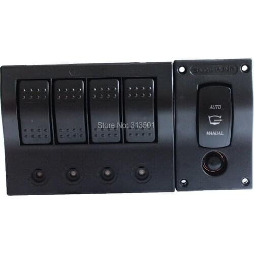 Good Quality 4 GANG ROCKER SWITCH & Bilge Pump Panel Fr MARINE/BOAT/RV WATERPROOF DC 12V/24V