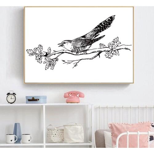 Plum Blossom and Magpie Oil Painting Picture Poster Canvas Print Painting Wall Art Living Room Home Decoration