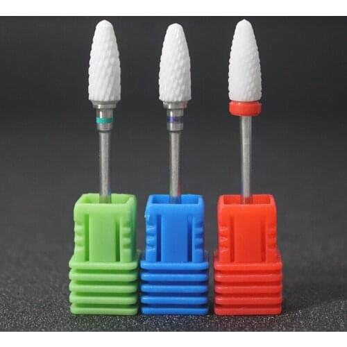 Ceramic Nail Drill Bits Gel Polish Remove Nail Removal Exfoliating Pointed Drill Set Replaceable Polishing Head Nail Art Tools