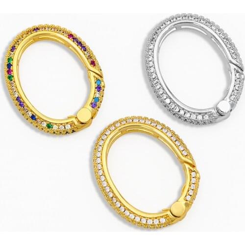 OCESRIO Brass CZ Multi Color Rainbow Locks for Jewelry Gold Plated Making Jewelry Connectors Bracelet Connector cspa106