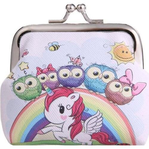 Lovely Animal Unicorn Coin Purse Cartoon Pattern Women Purses Little Girls Purses for Wallet Keys Credit Card for Girls Ages 3