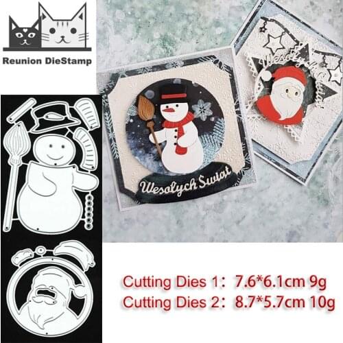 Reunion Craft Metal Cutting Dies Cut Die Mold Christmas Snowman Santa Claus Scrapbook Paper Knife Mould Blade Punch Stencils New