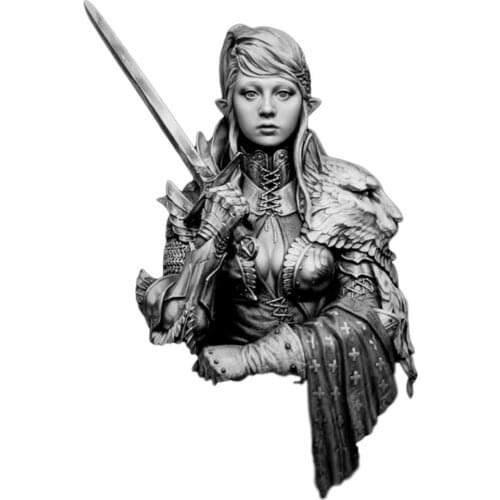 1/10 Resin Soldier Model Self-assembled Resin Atonement Resin White A-131 Ornament Bust Figure Model Of Soldier Templars