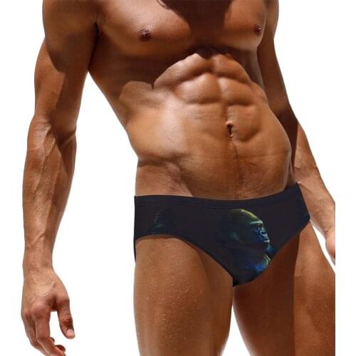 New Mens Bikini Swim Trunks Pattern Printing Low Waist Beachwear Australian Fashion Sexy Swimsuit Summer Spa Beach Surf Sport