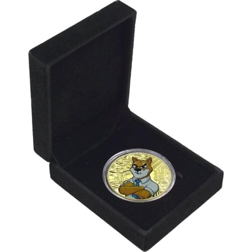 SHIBA Virtual Currency Collection Dogecoin Commemorative Coins Painted Dogs Gold and Silver Plated Badge Souvenir Gifts Crafts