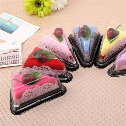 50pcs Cute Cake shape Packing Towel Bath Towel for Baby Soft Washcloth Face Towels Blanket Wedding Party Gifts Decoration