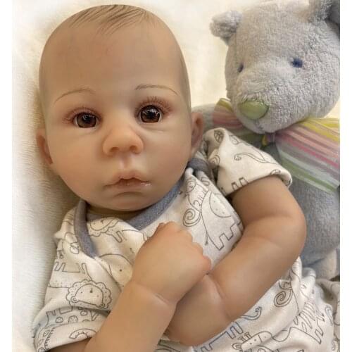 Adolly 20 Inch Realistic Reborn Baby Doll Soft Weighted Simulation Silicone Vinyl Newborn Lifelike Boy Girl Toy 20c0012