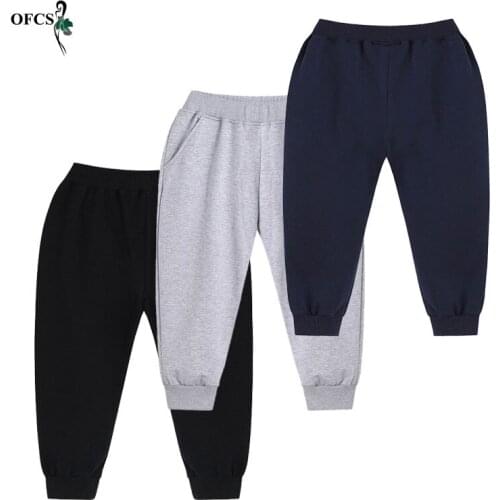 Retail Boys Sport Pants For2-10Yeas Solid Girls Casual Fashion Cotton Elastic Waist Pants Jogging Enfant Kids Children Trousers
