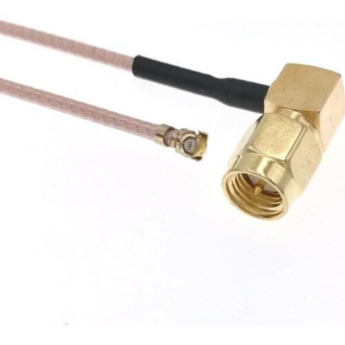 SMA Male Right Angle To IPX U.fl Female RG178 20CM 8" RF Jumper Cable