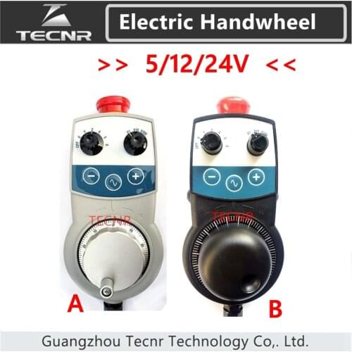 4 6 Axis MPG Universal Pendant Handwheel manual pulse generator 5V 12V 24V for cnc router machine TECNR
