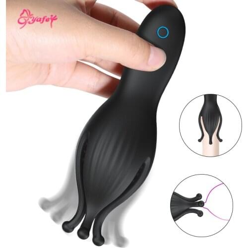 Vibrating Glans Stamina Trainer Vibrator Penis Massager Male Masturbator Enlarge Stimulator Delay Lasting Adult Sex Toys for Men