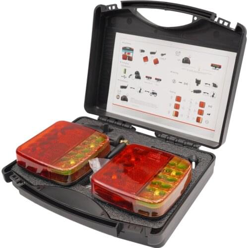 YIAALUX 20LED Wireless round corner square red and yellow cover truck or trailer tail light