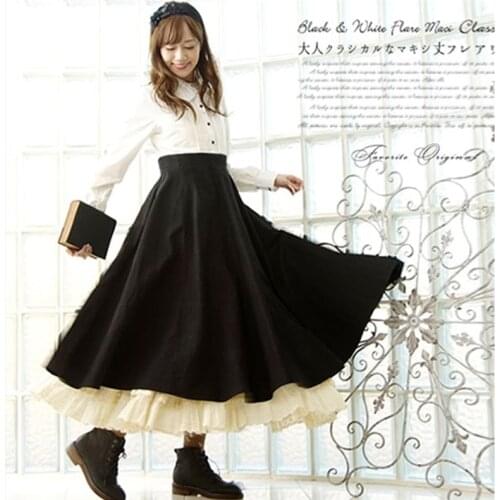 Womens Black & White Patchwork Flare Elegant Mexi Dress