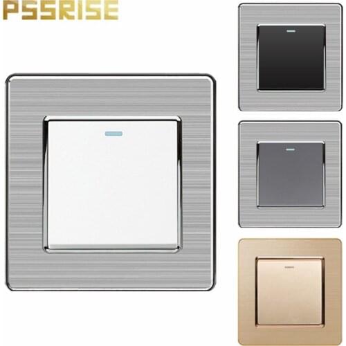 1 / 2 / 3 / 4 switch 1 control 2 control wall switch button switch square switch luxury stainless steel panel socket