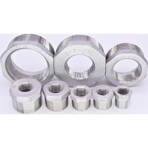 1/4" 3/8" 1/2" 3/4" 1" to 2" BSPT Bushing 304 Stainless Steel Pipe Fitting Water Gas Oil