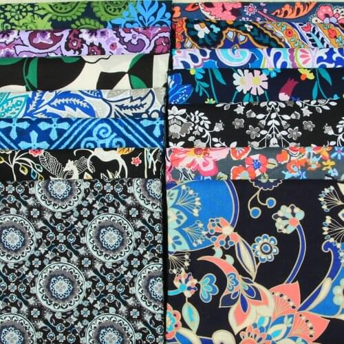 1 meter 100% cotton fabric with flower print handmade DIY garment dress children cloth 100% cotton T530
