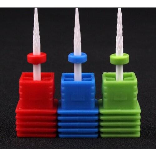 1Pcs 3/32'' Ceramic Nail Drill Bit Small Cone UV Gel Polish Remove Electric Drill Manicure Pedicure File DIY Tools